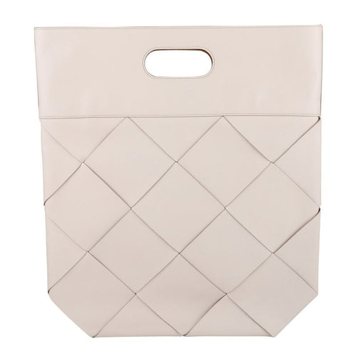 Bottega Veneta Tote Bag Leather Woven Slip Small Ivory