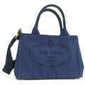 Prada Canapa Tote 2-Way Canvas Blue