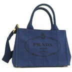 Prada Canapa Tote 2-Way Canvas Blue