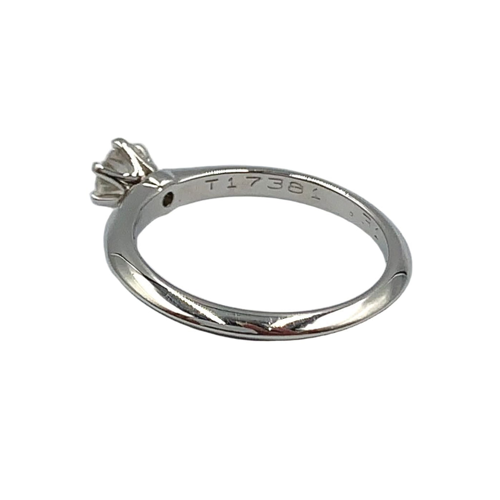 Tiffany & Co Solitaire Diamond Clear Platinum Ring — view 2