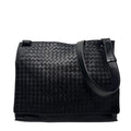 Bottega Veneta Super Shoulder Bag Leather Intrecciato Black