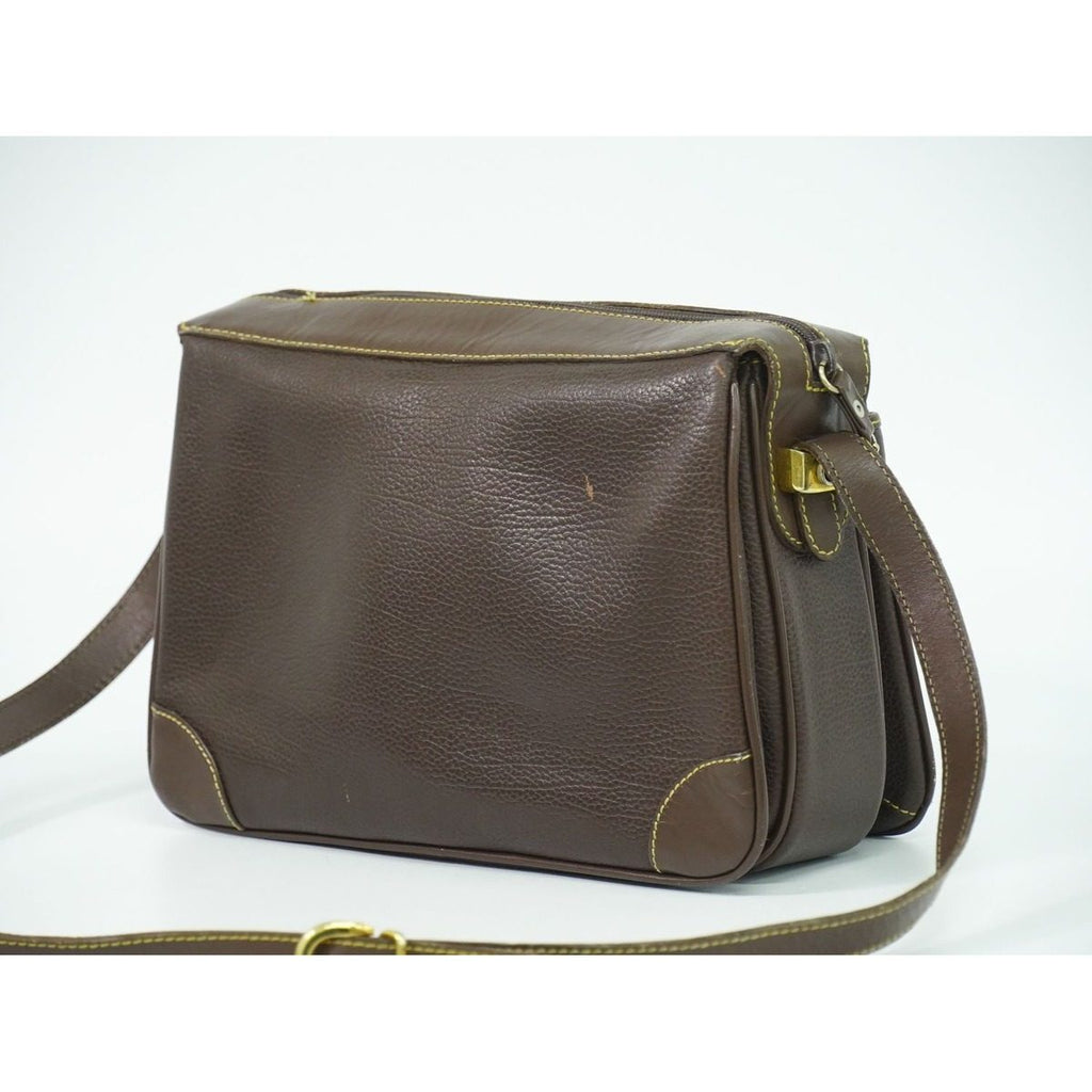 Gucci Vintage Shoulder Bag Pochette Leather Brown — view 2