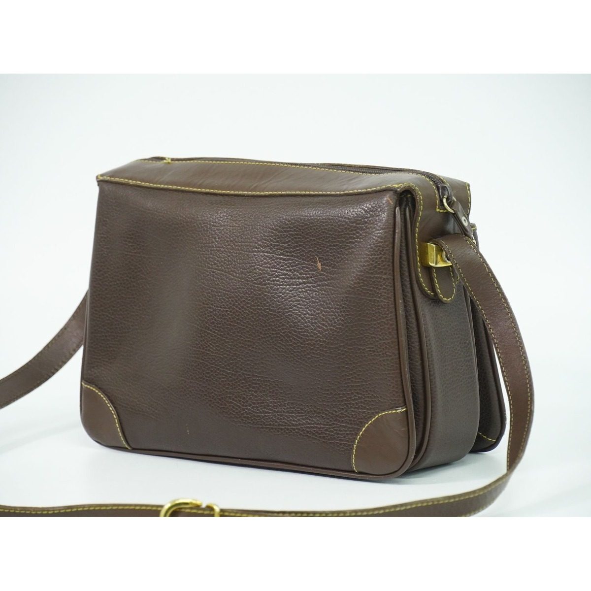 Gucci Vintage Shoulder Bag Pochette Leather Brown — view 2