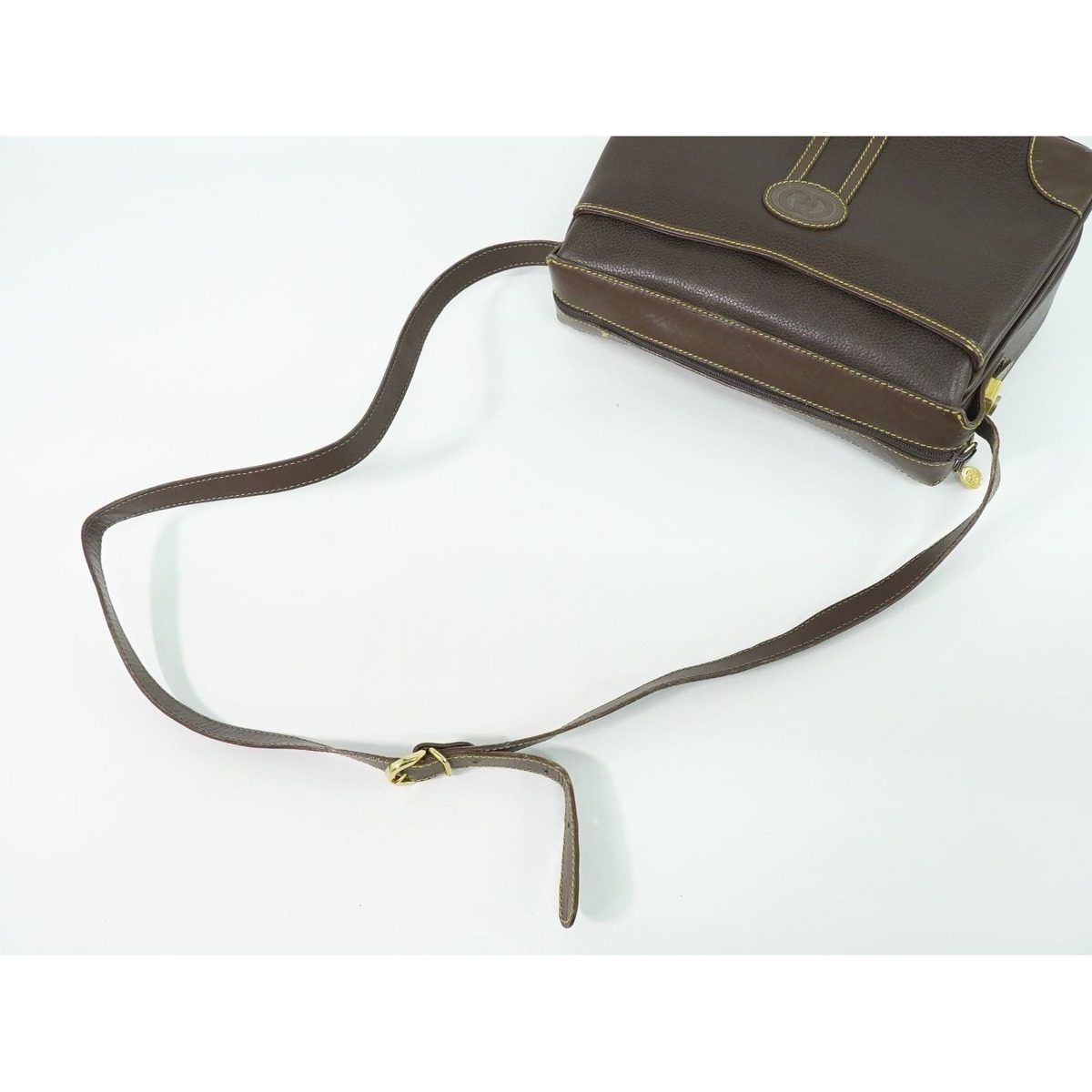 Gucci Vintage Shoulder Bag Pochette Leather Brown — view 4