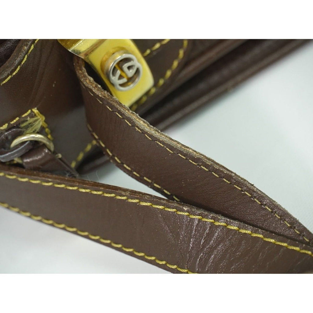 Gucci Vintage Shoulder Bag Pochette Leather Brown — view 5