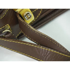 Gucci Vintage Shoulder Bag Pochette Leather Brown — view 5
