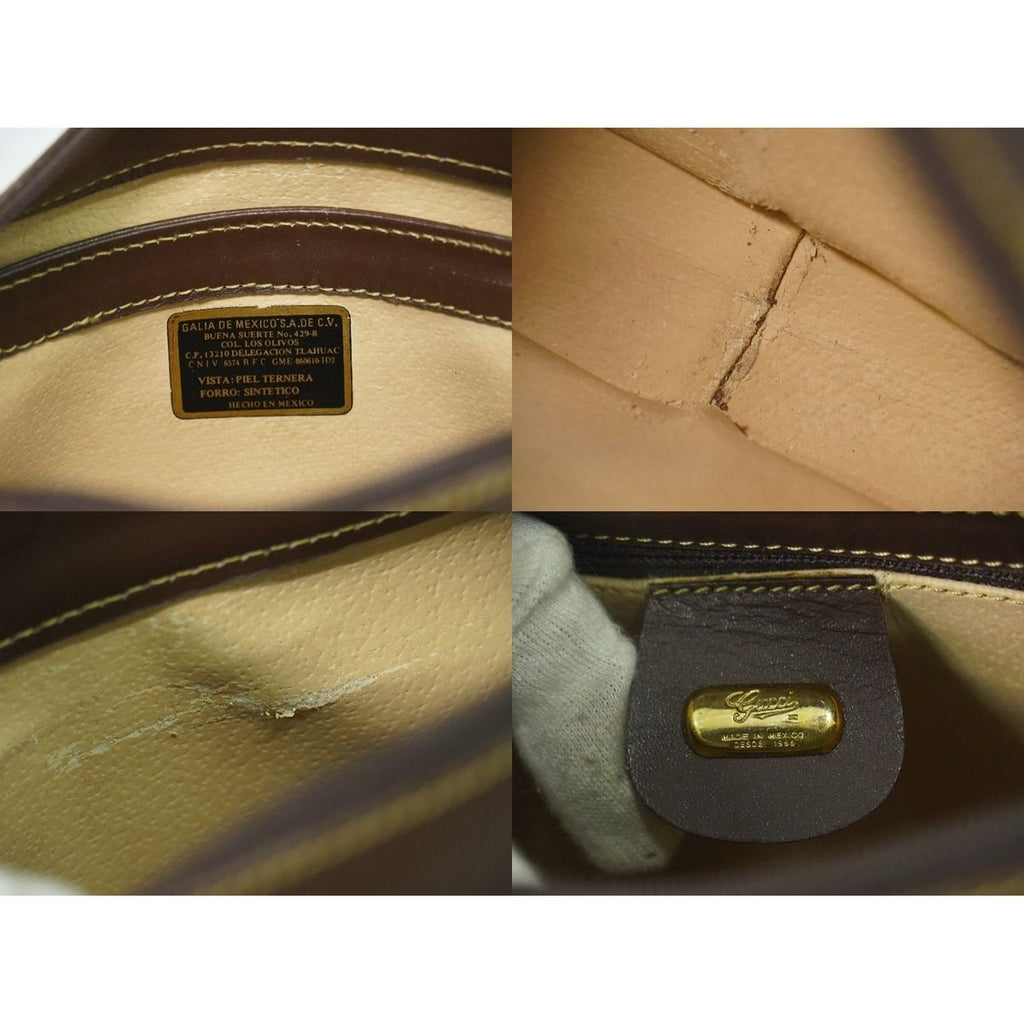 Gucci Vintage Shoulder Bag Pochette Leather Brown — view 9