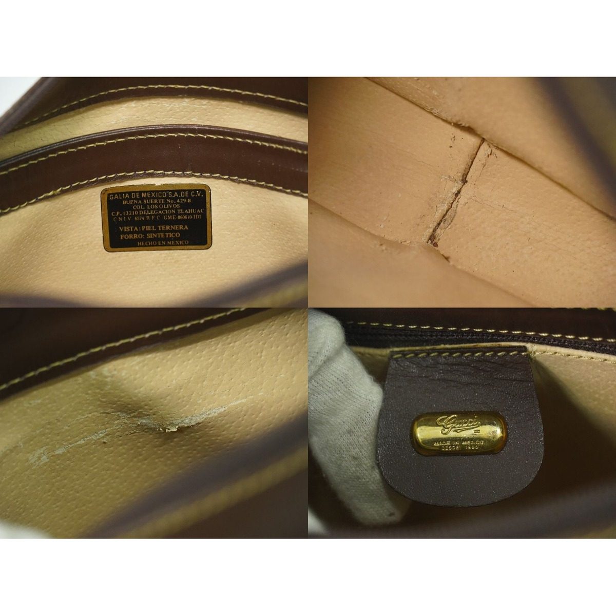 Gucci Vintage Shoulder Bag Pochette Leather Brown — view 9