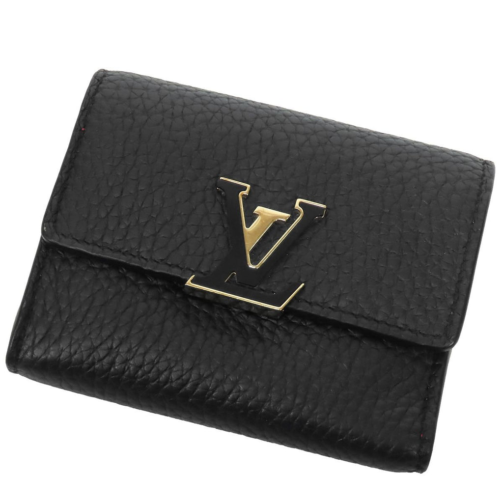 Louis Vuitton Portefeuille Capucines XS Noir Black Taurillon Trifold Wallet