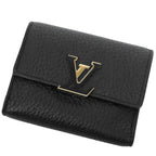 Louis Vuitton Portefeuille Capucines XS Noir Black Taurillon Trifold Wallet