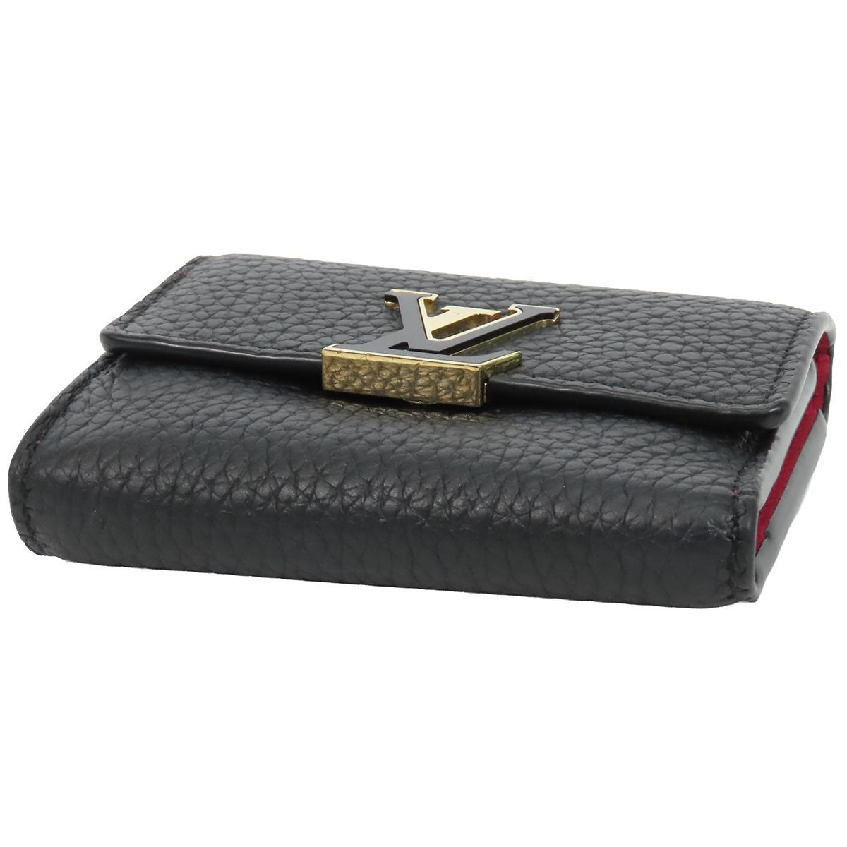 Louis Vuitton Portefeuille Capucines XS Noir Black Taurillon Trifold Wallet — view 3