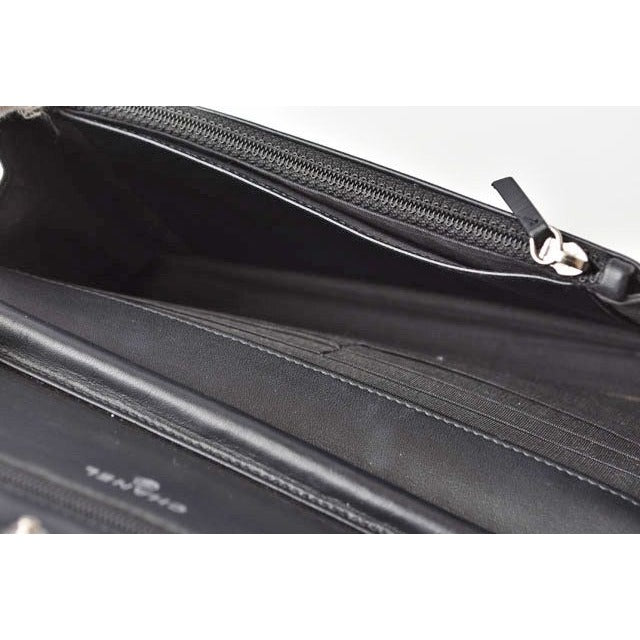 Chanel Chain Wallet Shoulder Bag Long Caviar Leather Black — view 5