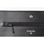 Chanel Chain Wallet Shoulder Bag Long Caviar Leather Black — view 9