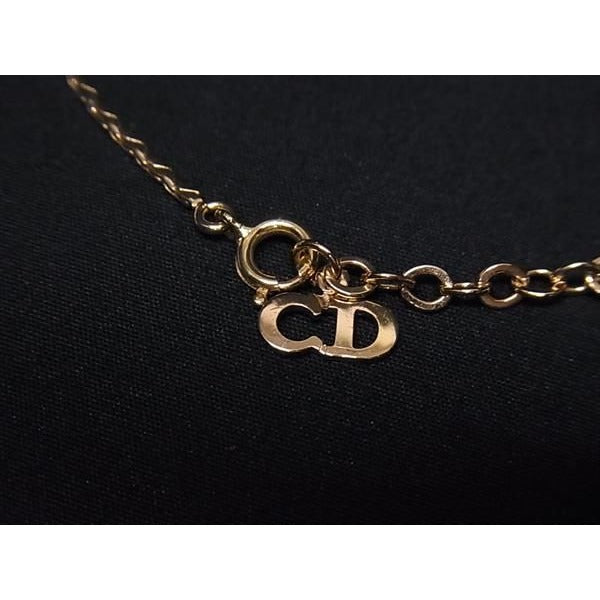 Christian Dior Necklace Vintage Pearl Gold Metal Rhinestone Faux — view 2