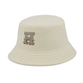 Hermes Hat Harper-h Electric Embroidery Cotton 59 Bucket Blanc Lotus