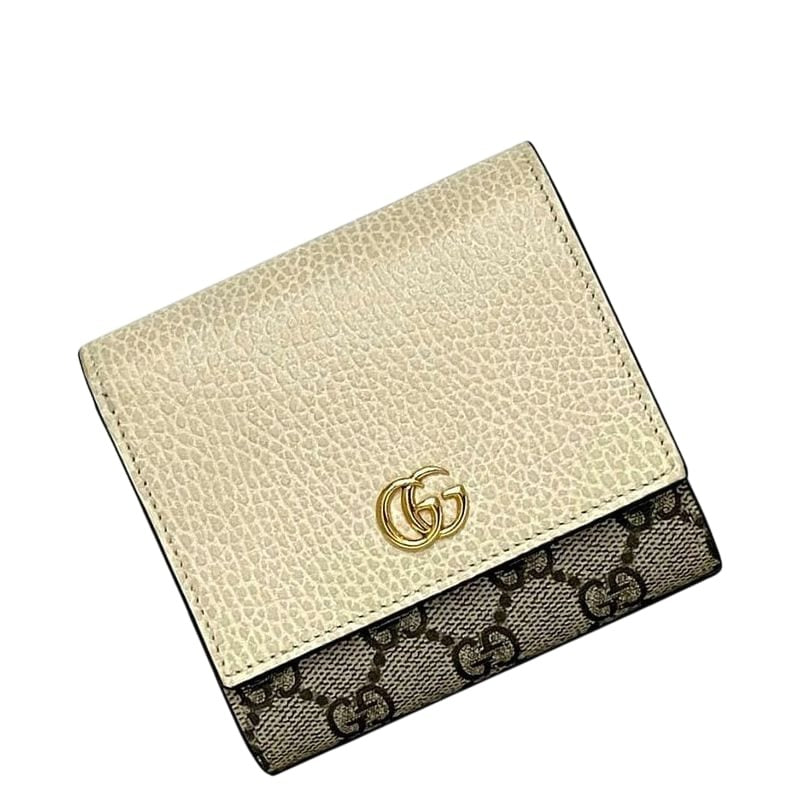 Gucci Bifold Wallet Beige White Marmont