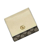 Gucci Bifold Wallet Beige White Marmont