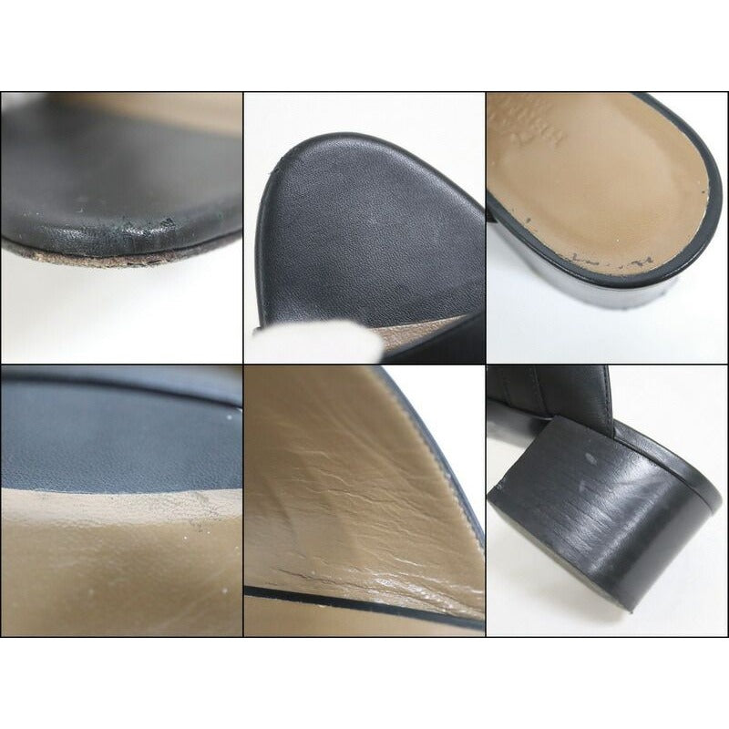 Hermes Ovacion Sandals Leather Black Silver 35 — view 7