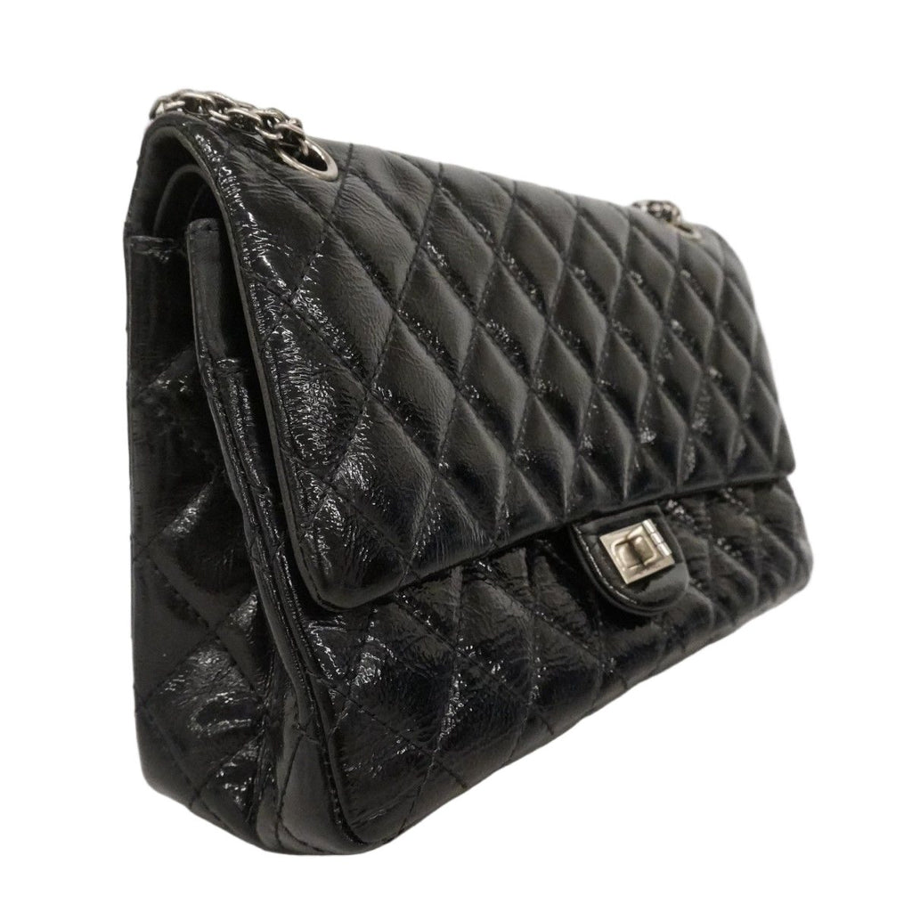 Chanel Shoulder Bag 2.55 Patent Leather Black Silver — view 2