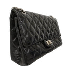 Chanel Shoulder Bag 2.55 Patent Leather Black Silver — view 2