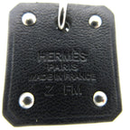 Hermes As De Coeur Heart Earrings Leather Metal Black Silver Stamped Z 0268 — view 7