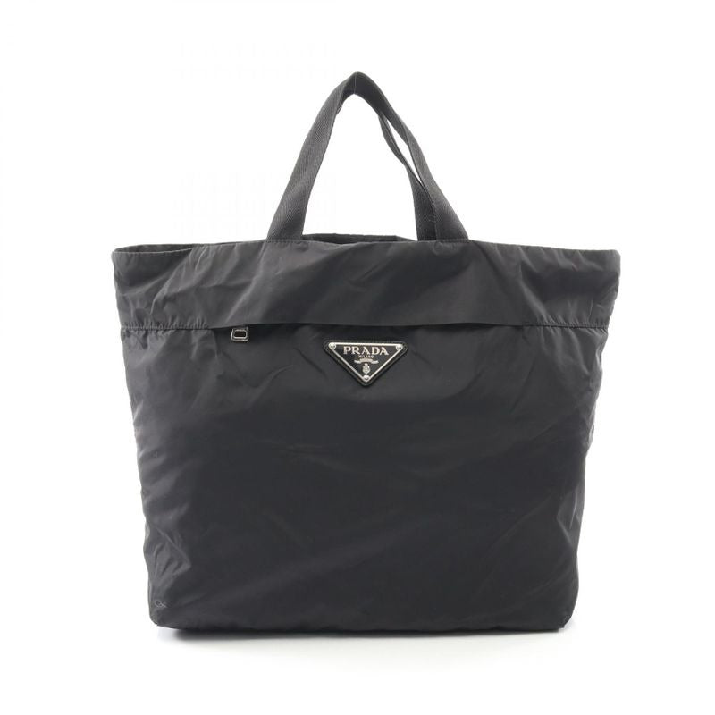 Prada Tote Bag Black Nylon Triangle Logo — view 2