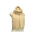 Gucci Scarf Beige Black 100% Wool Logo Fringe