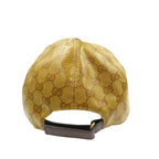 Gucci Adidas Nylon Leather Brown M GG Crystal Baseball Cap Hat — view 2