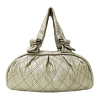 Chanel Bag Handbag Wild Stitch Leather Champagne Gold Silver Handheld Quilted