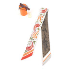 Hermes Guepards Bandana Cheetah Silk White Orange Cuy Green Scarf — view 2