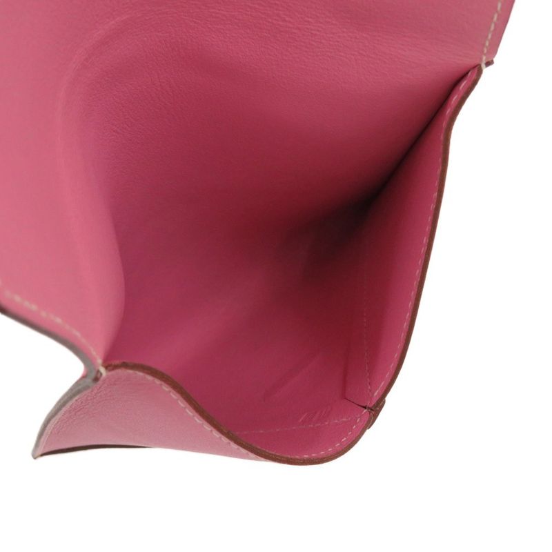 Hermes Pochette Bianca Leather Silver Hardware Pink Pouch 1083 — view 6
