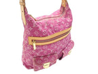 Louis Vuitton Baggy GM Shoulder Bag 2-Way Monogram Denim Pink Gold — view 4