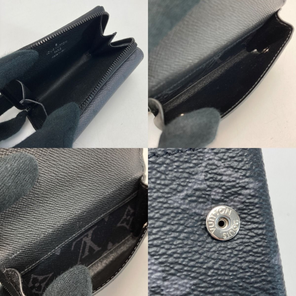 Louis Vuitton Monogram Eclipse Zippy Organizer Black Coin Case Wallet — view 5