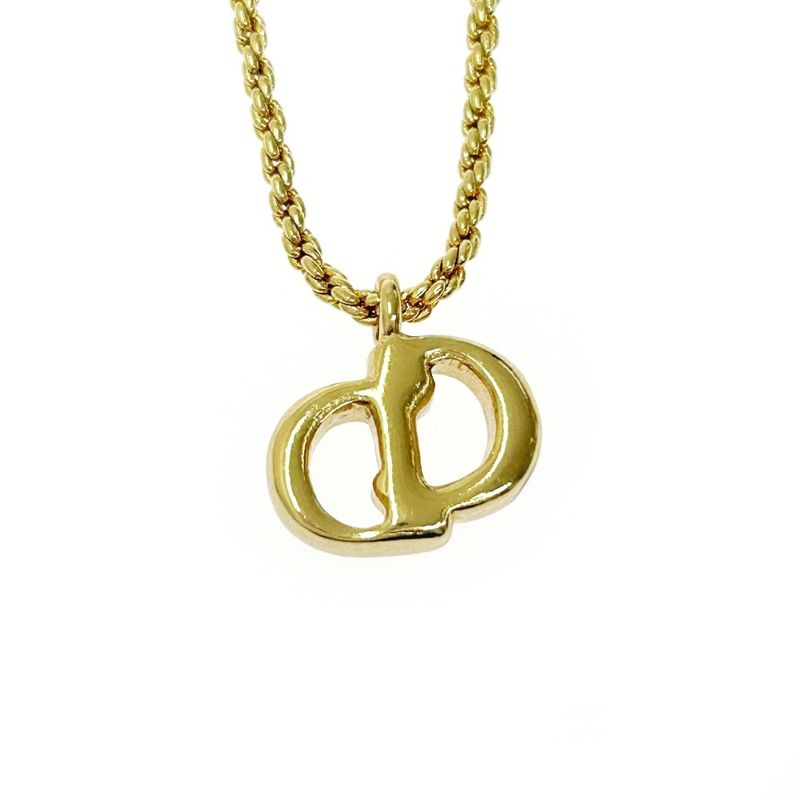 Christian Dior GP CD Logo Necklace Gold — view 3