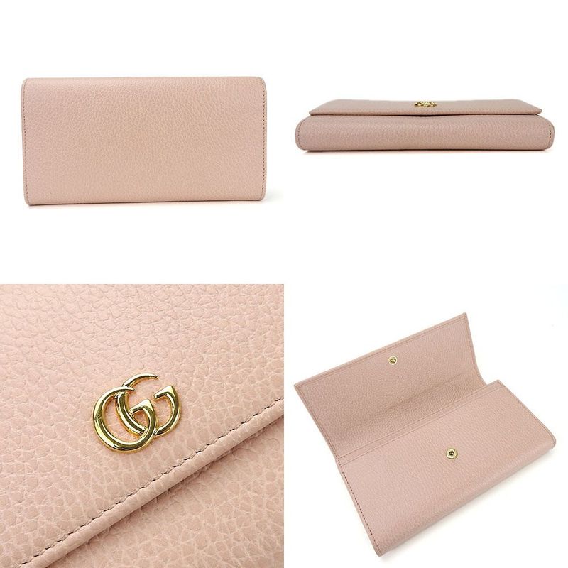 Gucci Bifold Long GG Marmontleather Leatherpinkwalletordinary Small — view 3