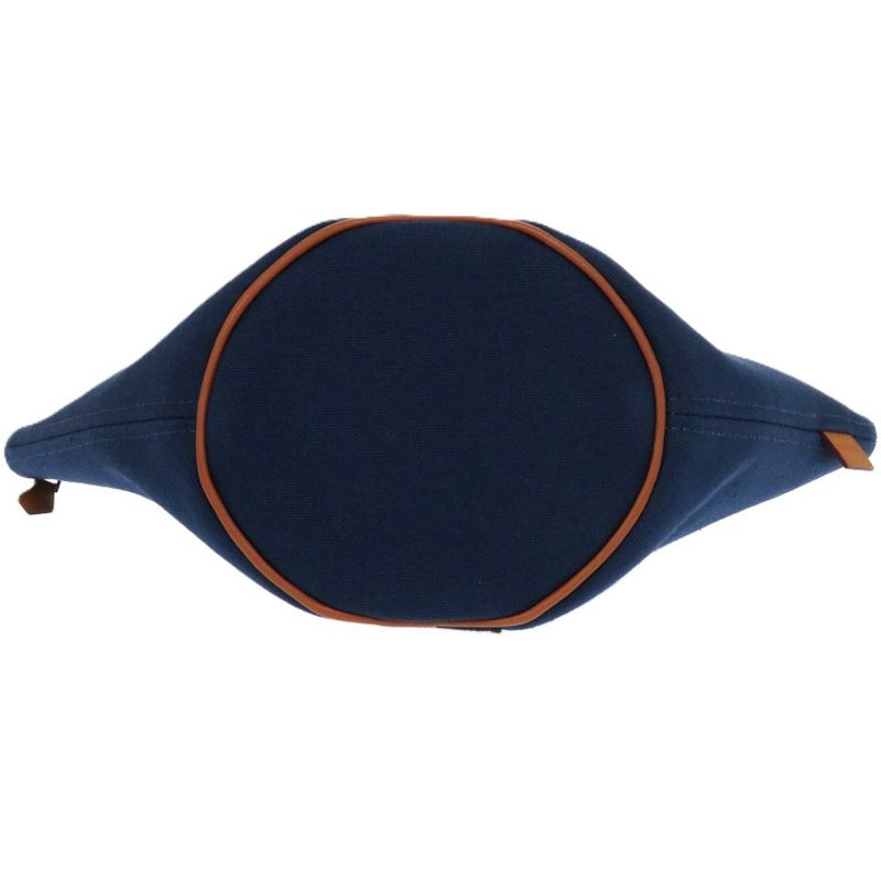 Hermes Palmyre Trapezoid Pouch Bag Canvas Cotton Corail Indigo Blue 1583 — view 3