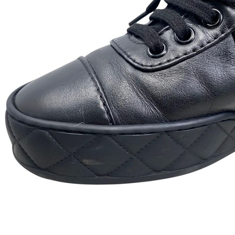 Chanel Sneakers Velcro High Cut 36 Size Quilted Coco Mark Logo Black — view 7