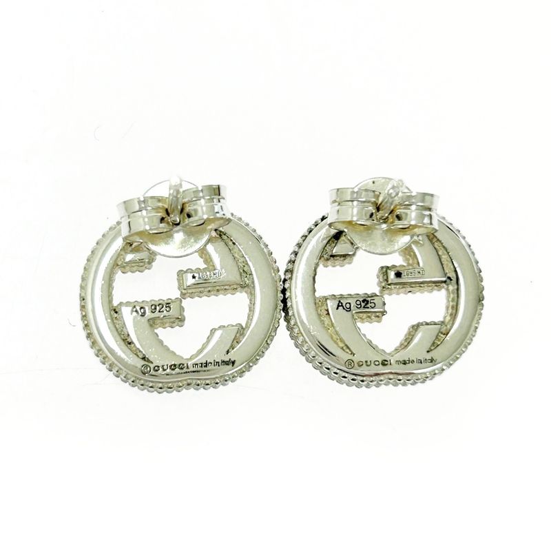 Gucci Silver Interlocking G Earrings 5.7 925 Engraved — view 5