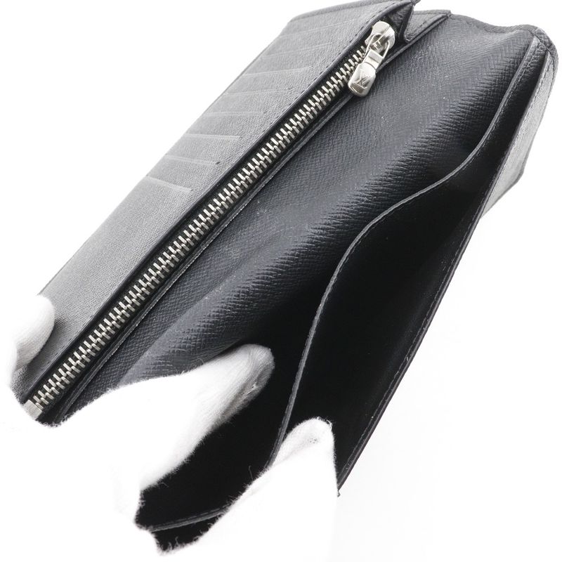 Louis Vuitton Portefeuille Brazza Taiga Noir Black Ta0138 Long — view 7