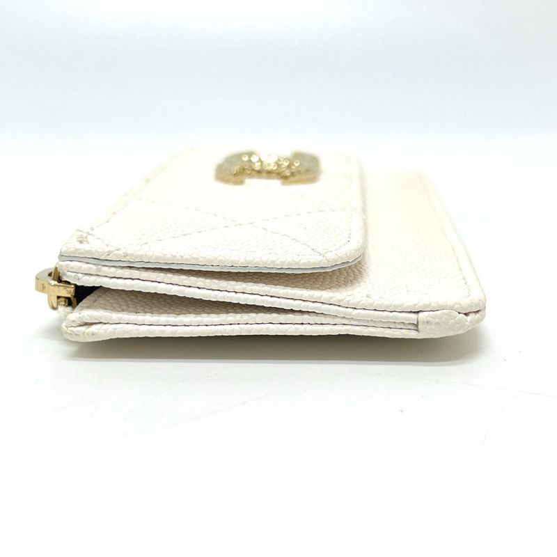 Chanel Long Wallet Coco Mark Caviar Leather White — view 5