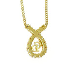 Christian Dior GP Rhinestone CD Logo Necklace Gold — view 3
