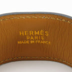 Hermes Bracelet Medor Leather Metal Blue Gold Hardware Accessories Small — view 5