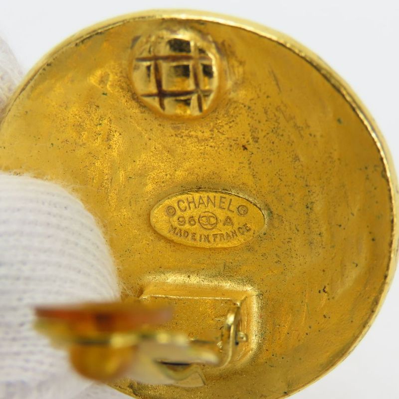 Chanel Earrings Coco Mark Metal Gold Plated Accessories 96 — view 4