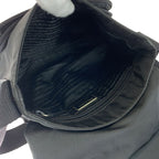 Prada Tessuto Triangle Logo Plate Black Silver Hardware Nylon Leather — view 8