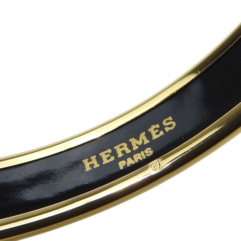 Hermes Bracelet Emile PM Metal Cloisonne Multicolor Gold Red Sailboat Engraved — view 6