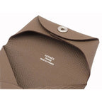 Hermes Bastia Etoupe Beige Vaux Epson Coin Case Purse Silver — view 6