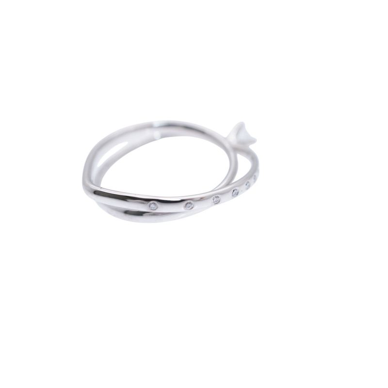 Hermes Vertige Coeur Diamond 030 CT 18K White Gold 50 Ring 750 WG Togo — view 7