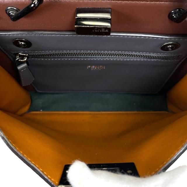 Fendi 7 Va530 Peekaboo Icyou Small 2-Way Shoulder Bag Calf Leather Gray — view 7