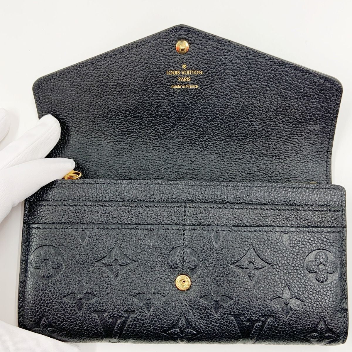 Louis Vuitton Empreinte Portefeuille Sarah Bifold Wallet Black — view 5