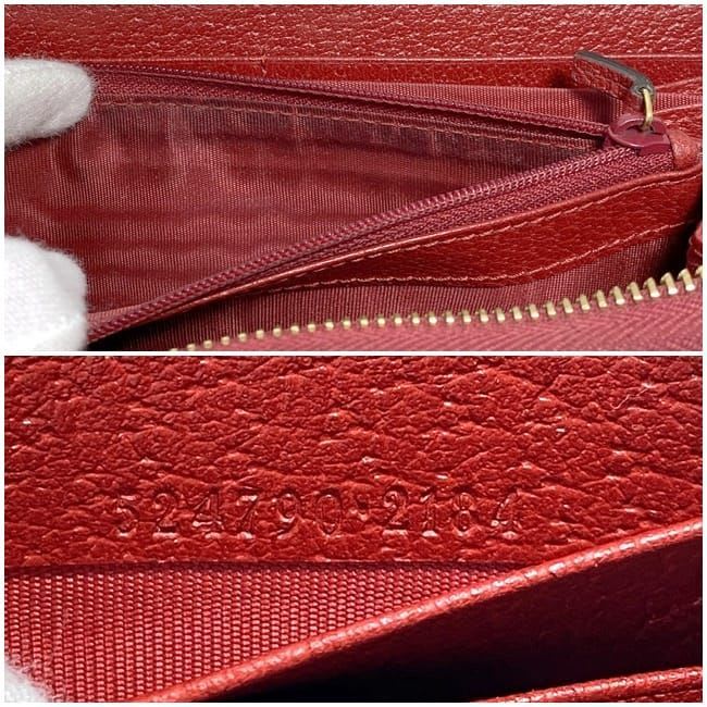 Gucci Round Zipper Long Wallet Red Navy — view 7